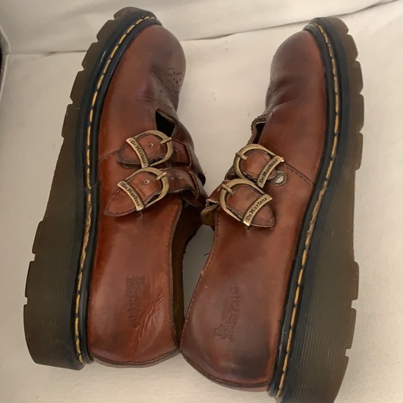 Dr Martens Double Buckle Mary Jane Brown Leather - Picture 8 of 15